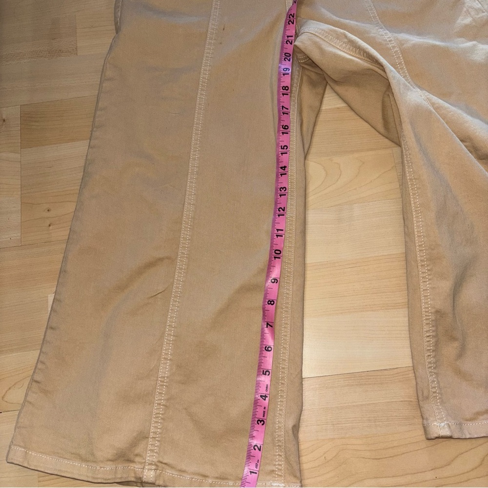 MAEVE The Delaney Crop Clean-Seamed High-Rise Wide-Leg Jeans 29P Soft Beige - Picture 11 of 12